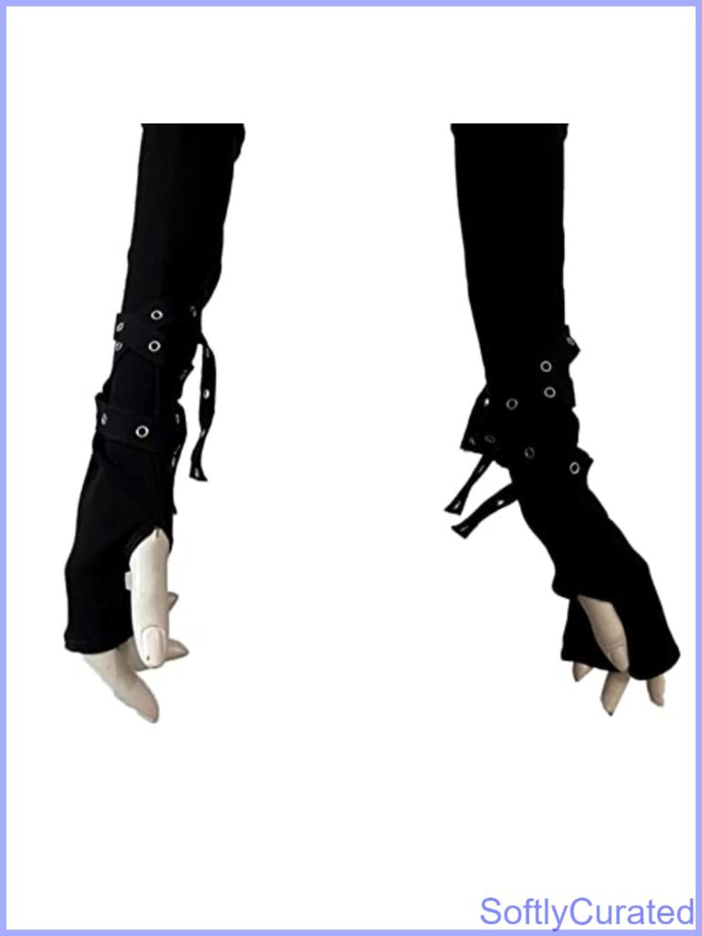Fingerless Lace Up Arm Sleeves Gothic Punk Cosplay Party Costume Accessory